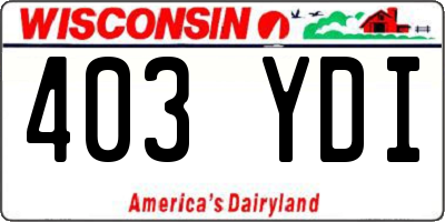 WI license plate 403YDI