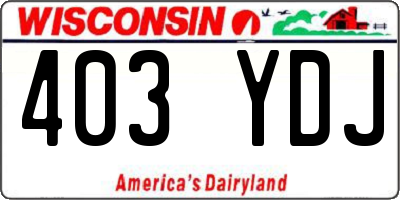 WI license plate 403YDJ