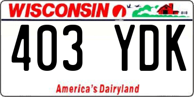 WI license plate 403YDK