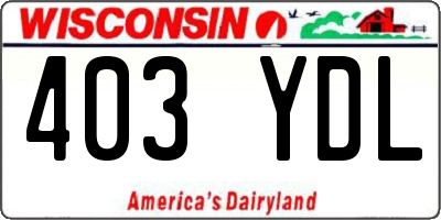 WI license plate 403YDL