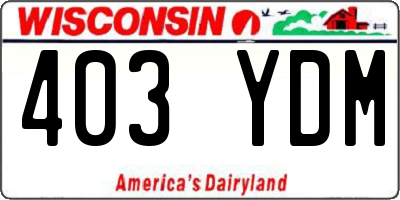 WI license plate 403YDM