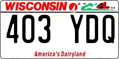 WI license plate 403YDQ