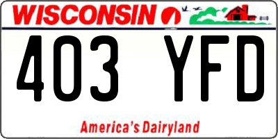 WI license plate 403YFD