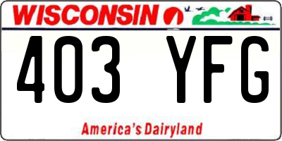 WI license plate 403YFG