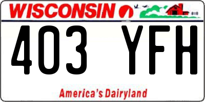 WI license plate 403YFH