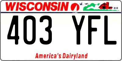 WI license plate 403YFL