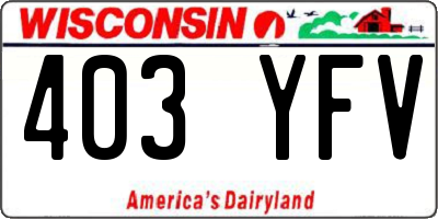 WI license plate 403YFV