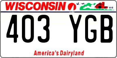 WI license plate 403YGB