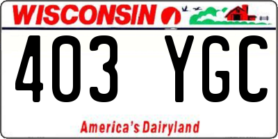 WI license plate 403YGC