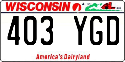 WI license plate 403YGD