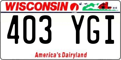 WI license plate 403YGI