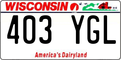 WI license plate 403YGL