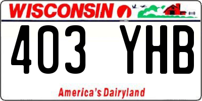 WI license plate 403YHB