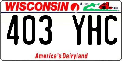 WI license plate 403YHC