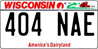 WI license plate 404NAE
