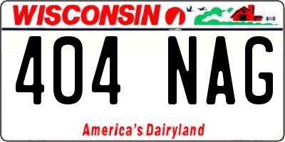WI license plate 404NAG