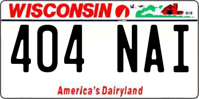 WI license plate 404NAI