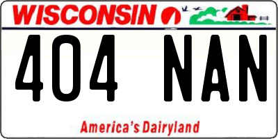 WI license plate 404NAN