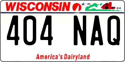 WI license plate 404NAQ