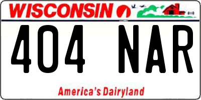 WI license plate 404NAR