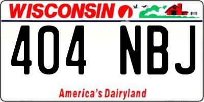 WI license plate 404NBJ