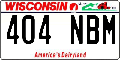 WI license plate 404NBM