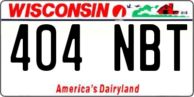 WI license plate 404NBT