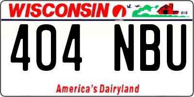 WI license plate 404NBU