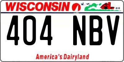 WI license plate 404NBV