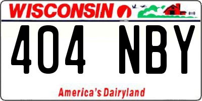 WI license plate 404NBY