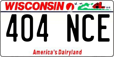 WI license plate 404NCE
