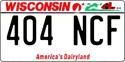 WI license plate 404NCF
