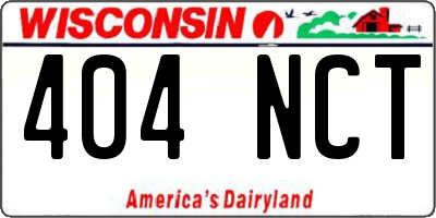 WI license plate 404NCT