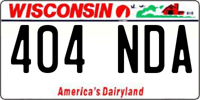 WI license plate 404NDA