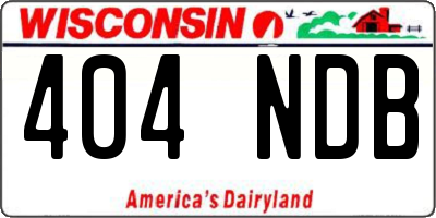 WI license plate 404NDB