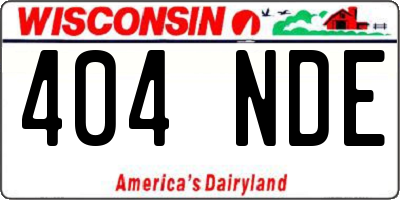 WI license plate 404NDE