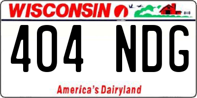 WI license plate 404NDG