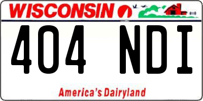 WI license plate 404NDI