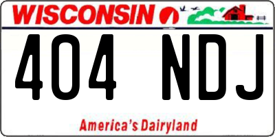 WI license plate 404NDJ
