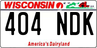 WI license plate 404NDK