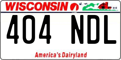 WI license plate 404NDL