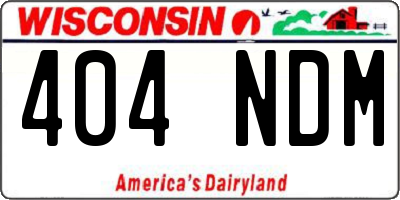 WI license plate 404NDM