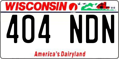 WI license plate 404NDN