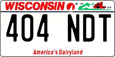 WI license plate 404NDT
