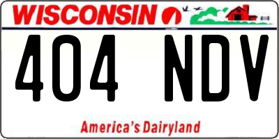 WI license plate 404NDV