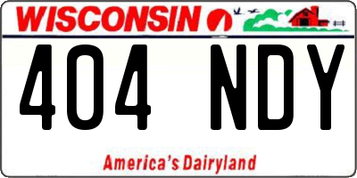 WI license plate 404NDY