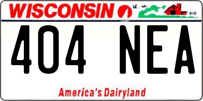 WI license plate 404NEA