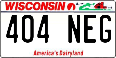 WI license plate 404NEG