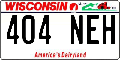 WI license plate 404NEH