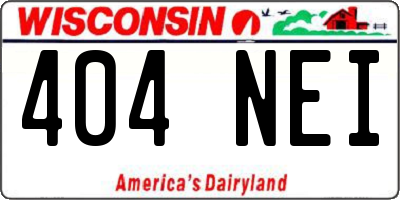 WI license plate 404NEI